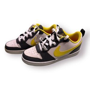 Nike Court Borough Low 2 Sneakers Gray White‎ and Yellow Smiley Size 4Y